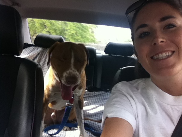 Our 1st picture of the day & Mango could barely stay awake for it.