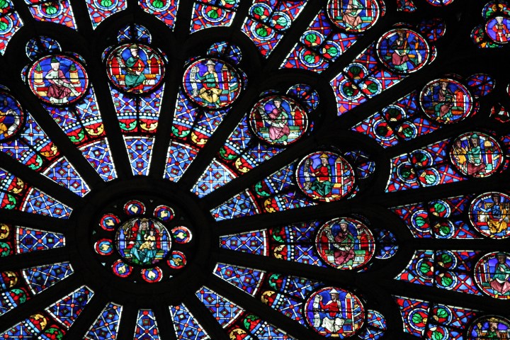 I really love this picture of the giant stained glass window that you can see in the front of the cathedral, at the center.