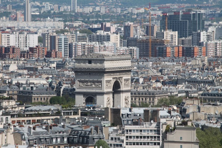 Close up of Arc de Triomphe!  (Look at how little the people are!)