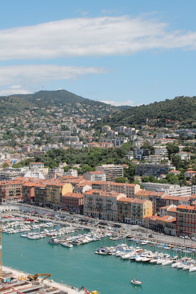 Looking slightly north of Nice, into the hills.