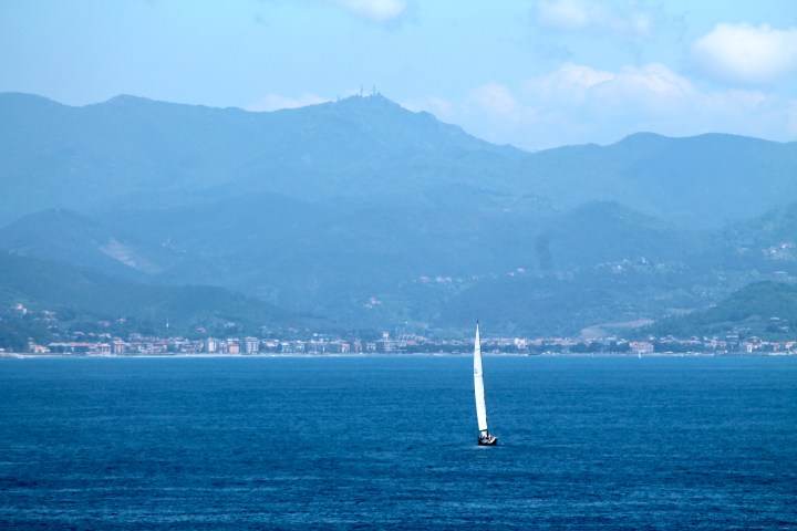 Looking across the bay to the other side of Italy