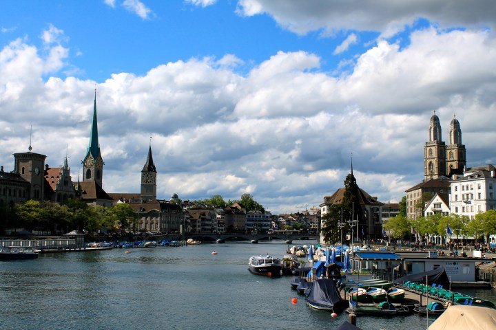Classic view of Zurich, with the Fraumunster on the left & Grossmunster on the right!