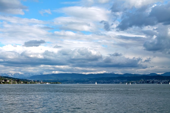 Looking across Lake Zurich from Zurich Horn