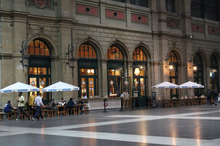 Entrance to the restaurant from the center of the station!