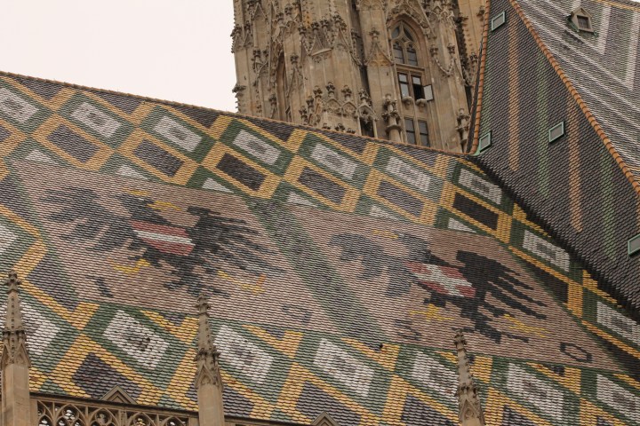 Vienna Cathedral was the first church I have seen with shiny tiled roofs, showing crests & other illustrations!