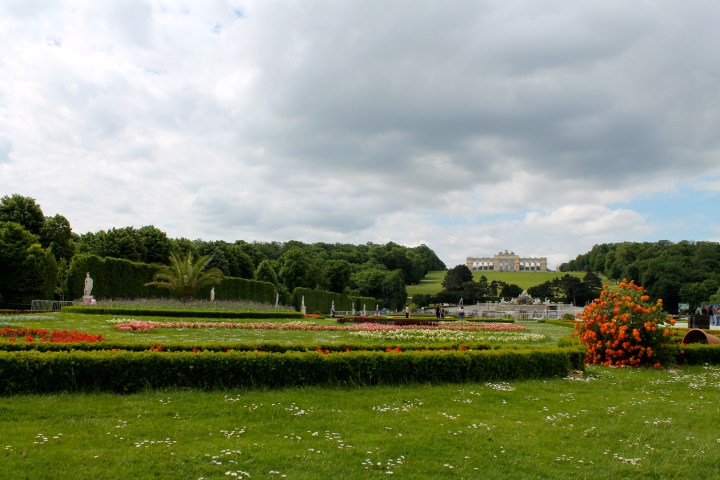 Looking from the back of the palace out to the far building!