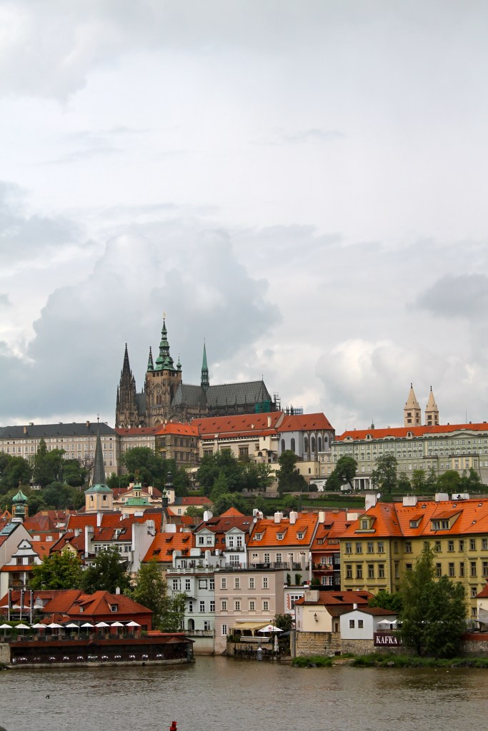 View of Prague Castle from the start of St. Charles Bridge