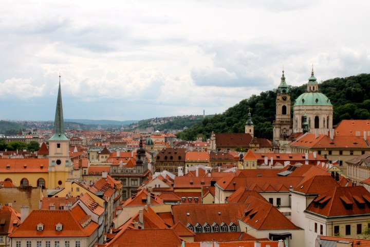 Looking at the town area we had walked through, on our way to the castle