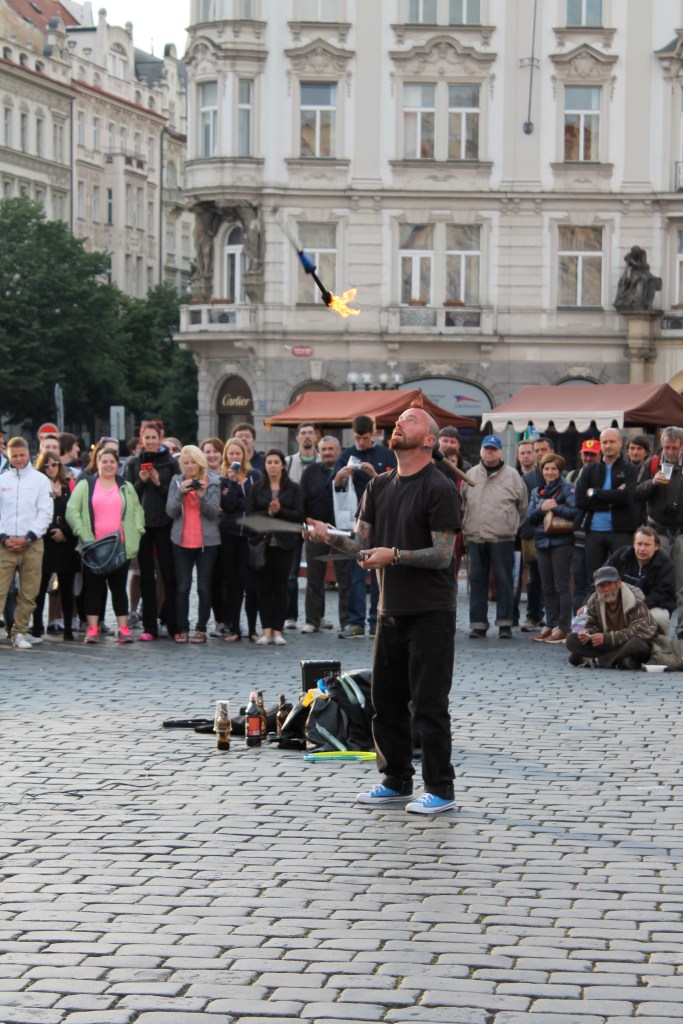 We watched a super creepy street performer for about a half hour.